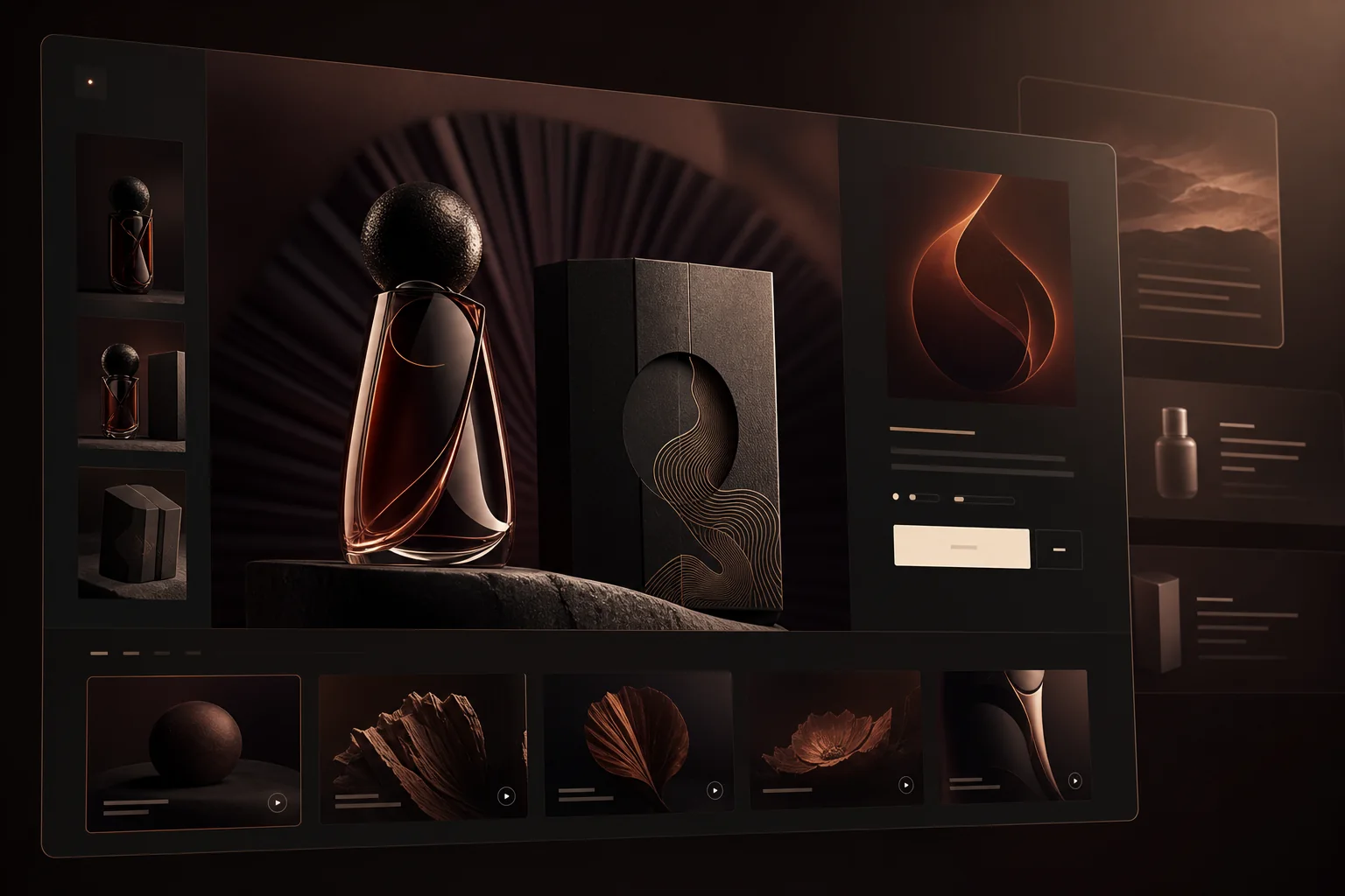Concept d’interface e-commerce pour une maison de parfum